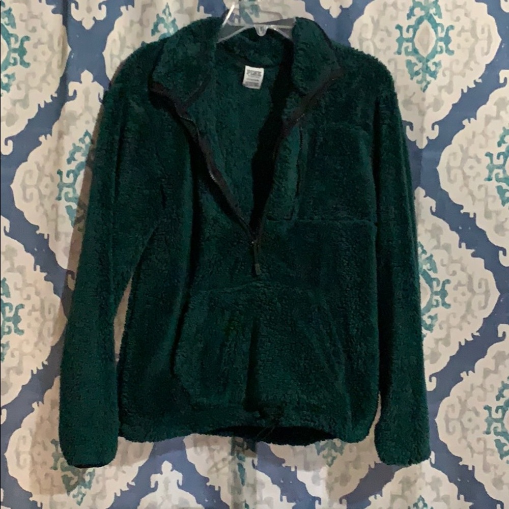 Pink Quarter Zip Sherpa Small